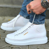 High Top Platform Sneakers for Men by Apollo | Kelly in Pristine Purity