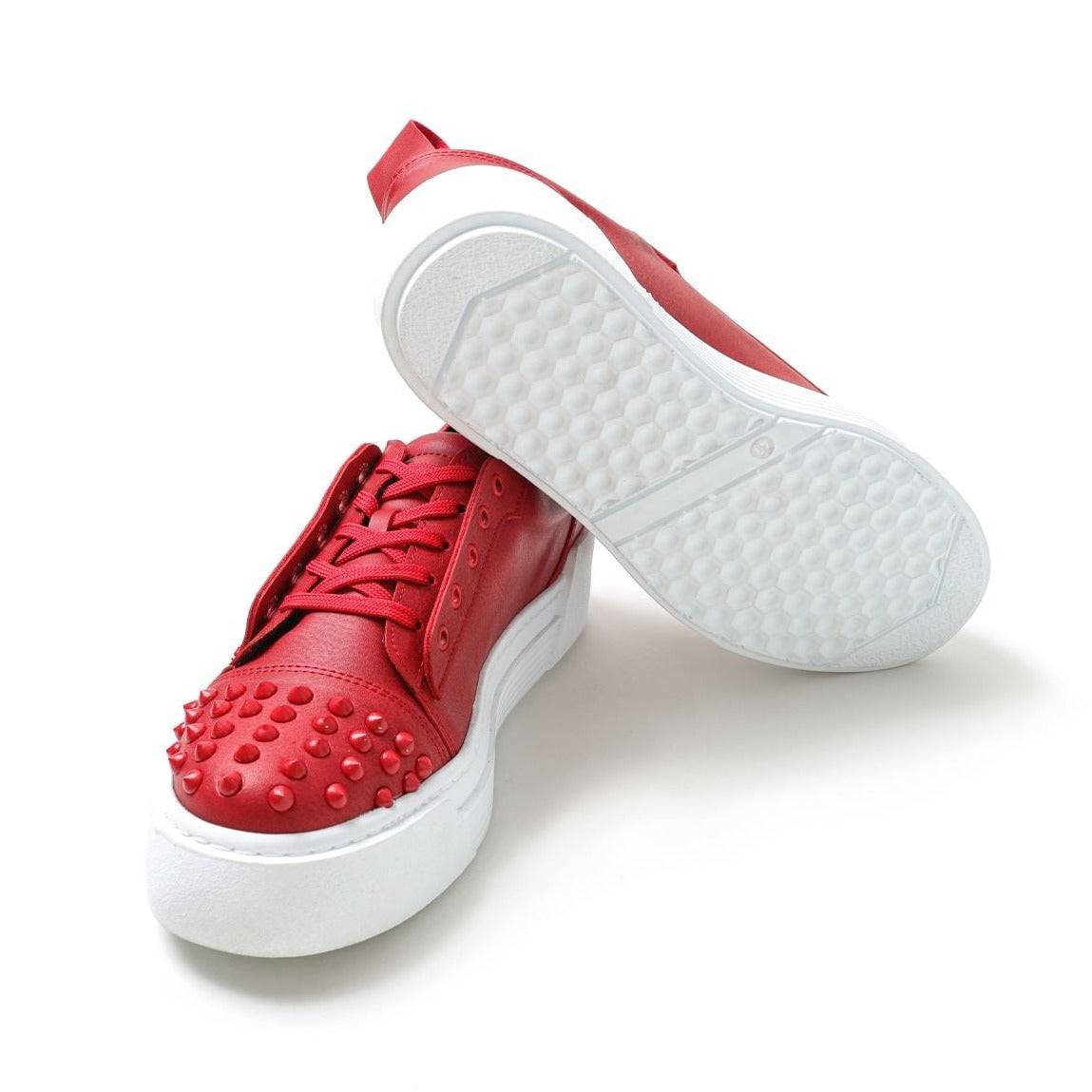 Spike Toe Casual Sneakers for Men by Apollo Moda | Celtics Ruby Rush