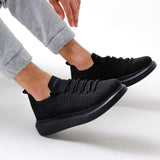 Low Top Knitted Casual Men's Sneakers by Apollo Moda | Torino Midnight Charm