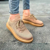 Low Top Knitted Casual Men's Sneakers by Apollo Moda | Torino Golden Hour