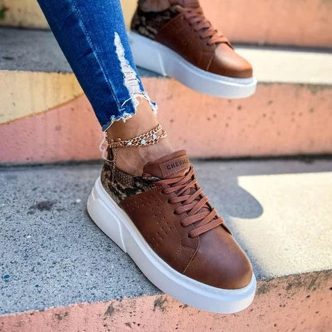 Low Top Casual Sneakers for Women by Apollo Moda | Santos Earthbound Serpent