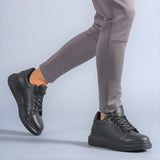 Men's Low Top Casual Sneakers by Apollo Moda | Java Monochrome Elevation
