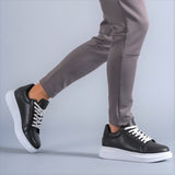 Men's Low Top Casual Sneakers by Apollo Moda | Java Night Contrast